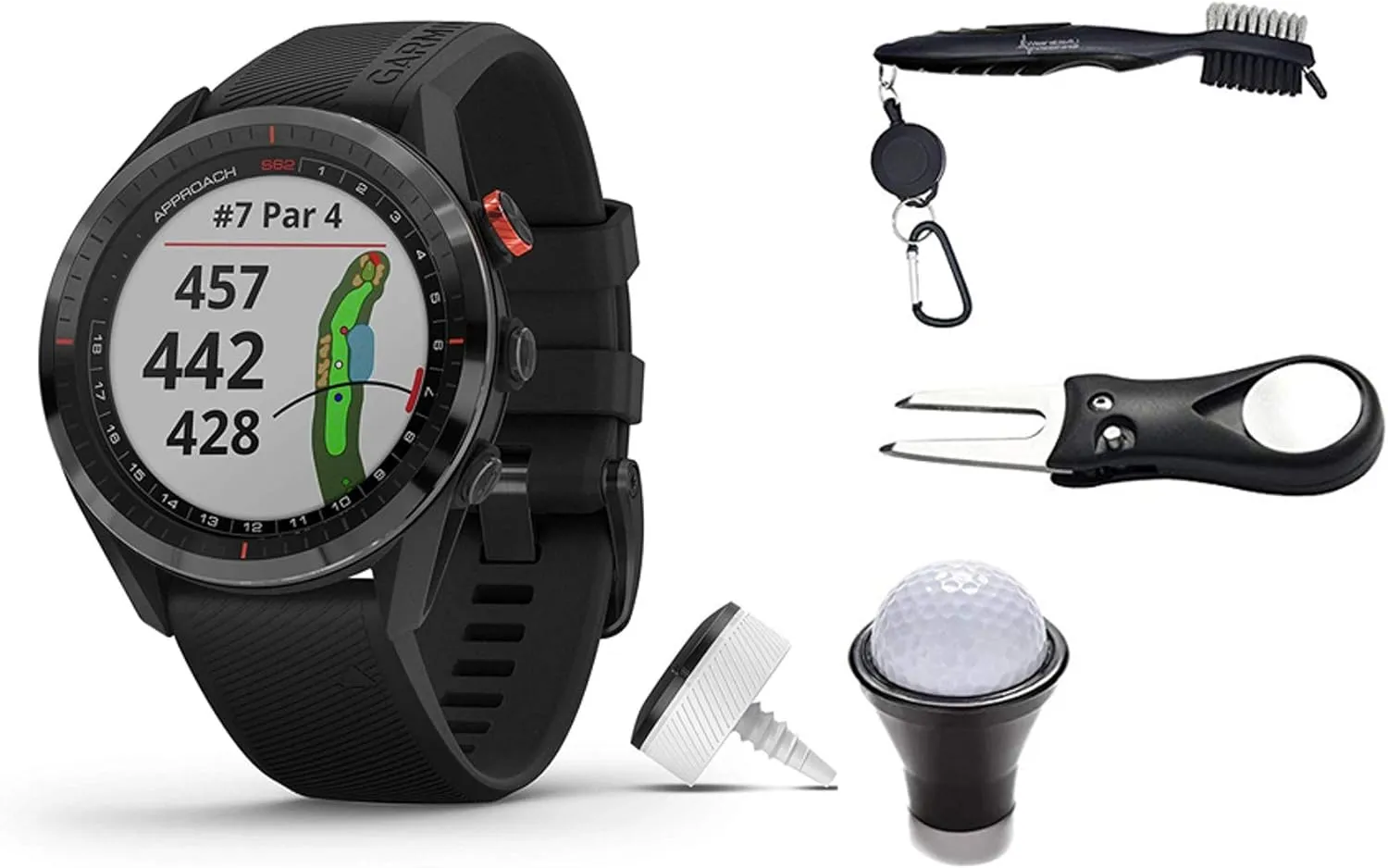 Garmin Approach S62, Premium Golf GPS Watch, Built-in Virtual Caddie, Mapping and Full Color Screen