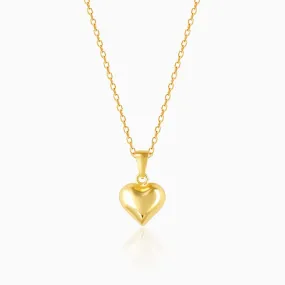 Golden Classic Heart Pendant with Link Chain