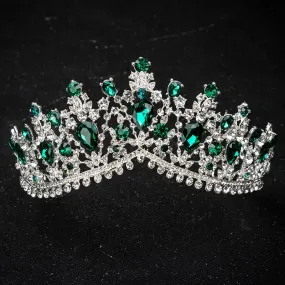 Gorgeous European Tiara Silver/Green