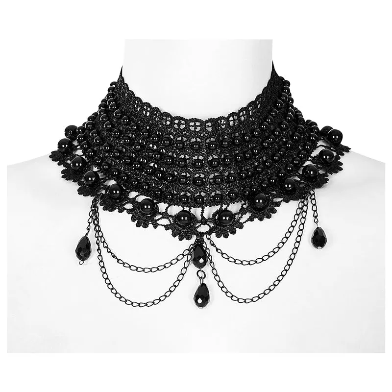 Gothic Gorgeous Black Pearl Choker