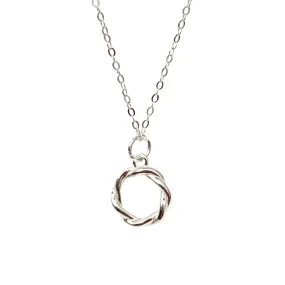 Grace Rope Circle Silver Necklace