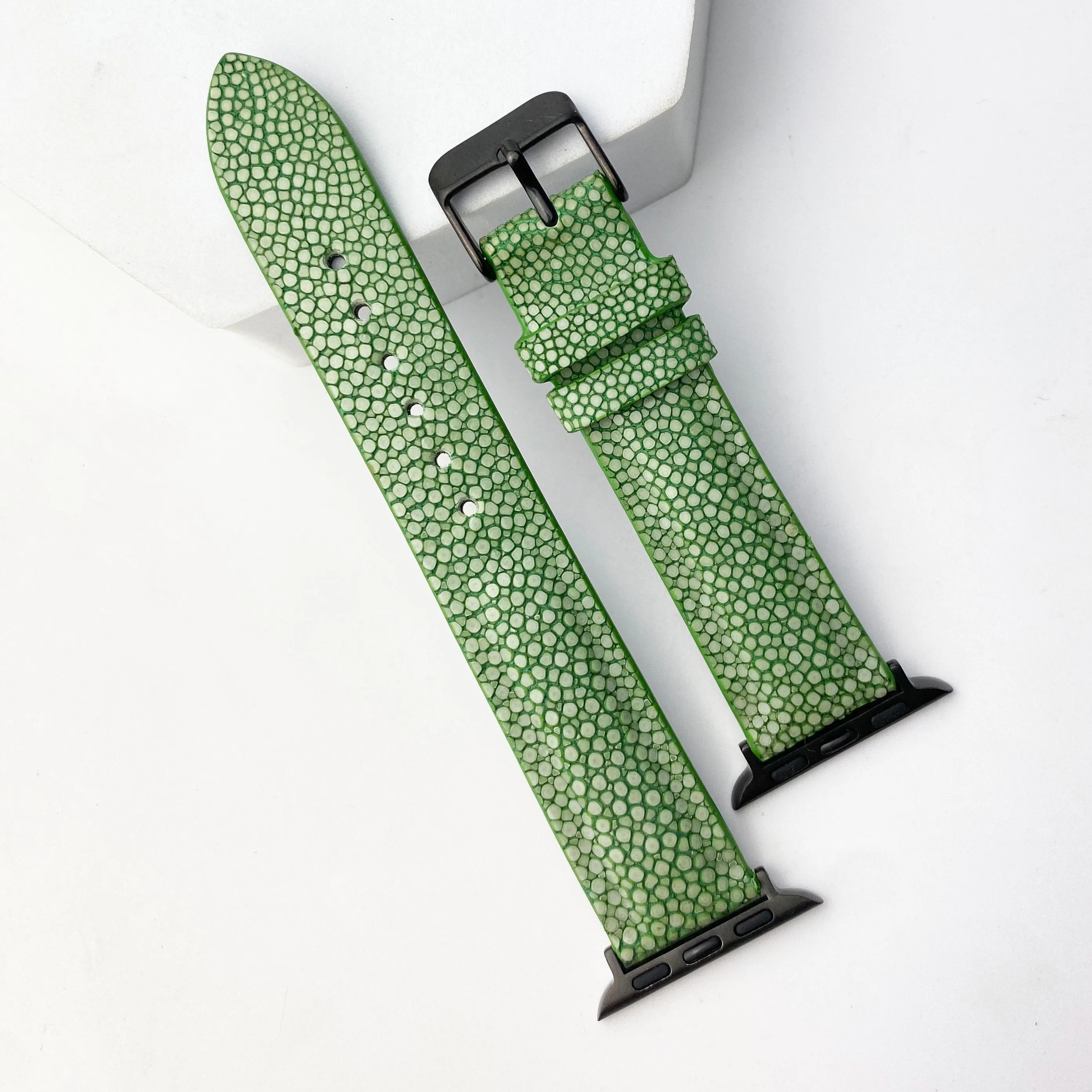 Green Stingray Leather Strap for Apple Watch Ultra Series 8 7 6 5 4 3 SE | AW-68