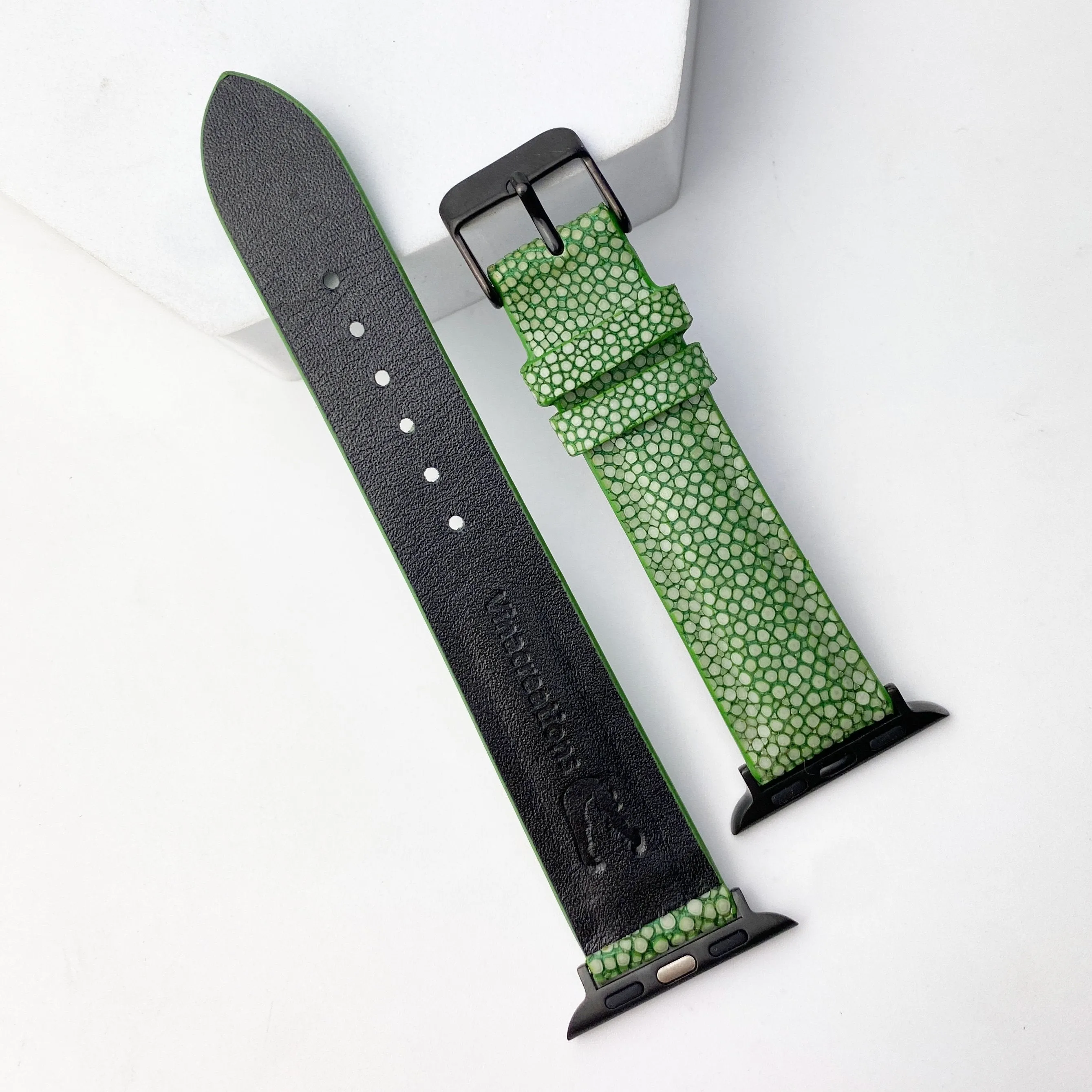 Green Stingray Leather Strap for Apple Watch Ultra Series 8 7 6 5 4 3 SE | AW-68