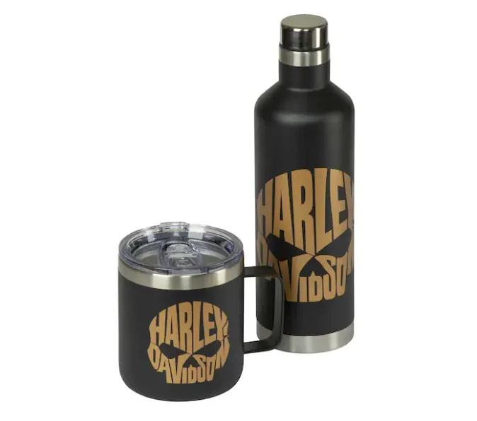 H-D® Copper Skull Travel Mug & Water Bottle Set