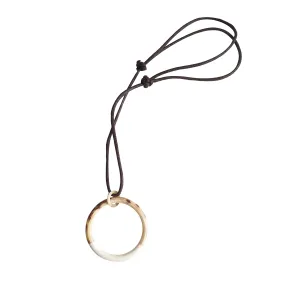 Jasmino Minimalist Thin Ring Pendant Necklace Mad By Natural Buffalo Horn