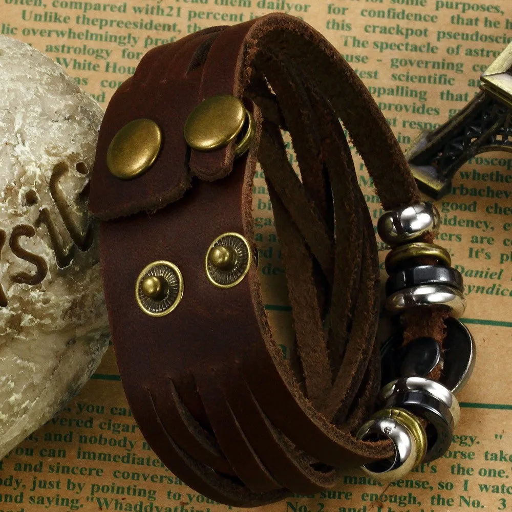 Korean fashion jewelry wholesale new bracelet men 's retro bracelet fine leather bracelet Hot style