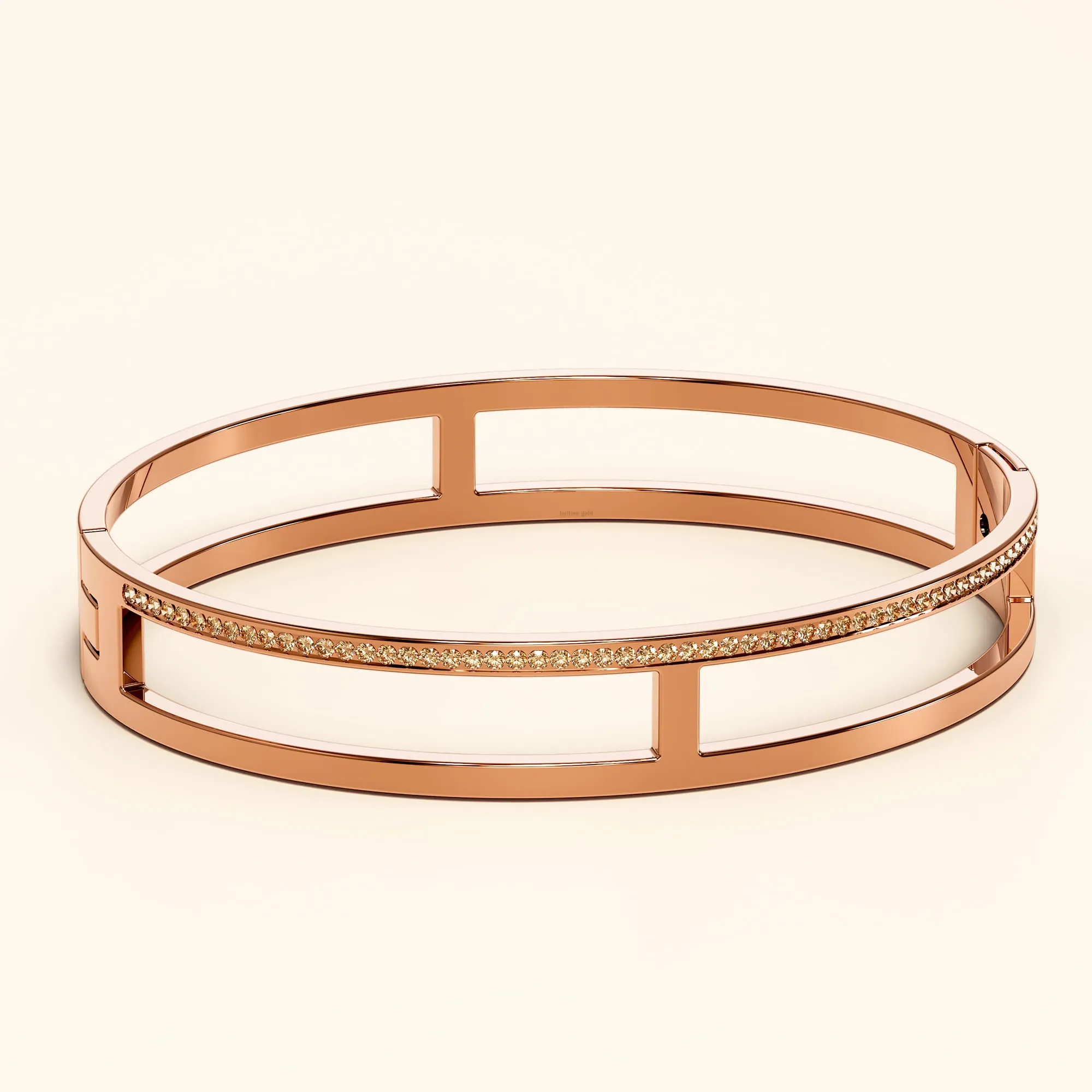 Lucky Dimension Cuff Stainless Steel Bangle in Rose Gold