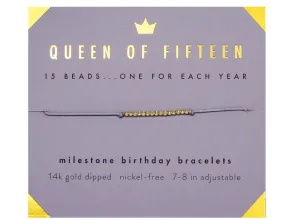 Lucky Feather Birthday Milestone Bracelet - Queen of Fifteen