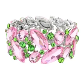 Marquise Crystal Stretch Evening Bracelet-PG