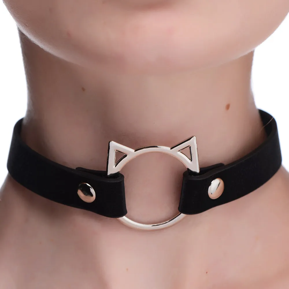 Master Series Kinky Kitty Slim Choker in Black