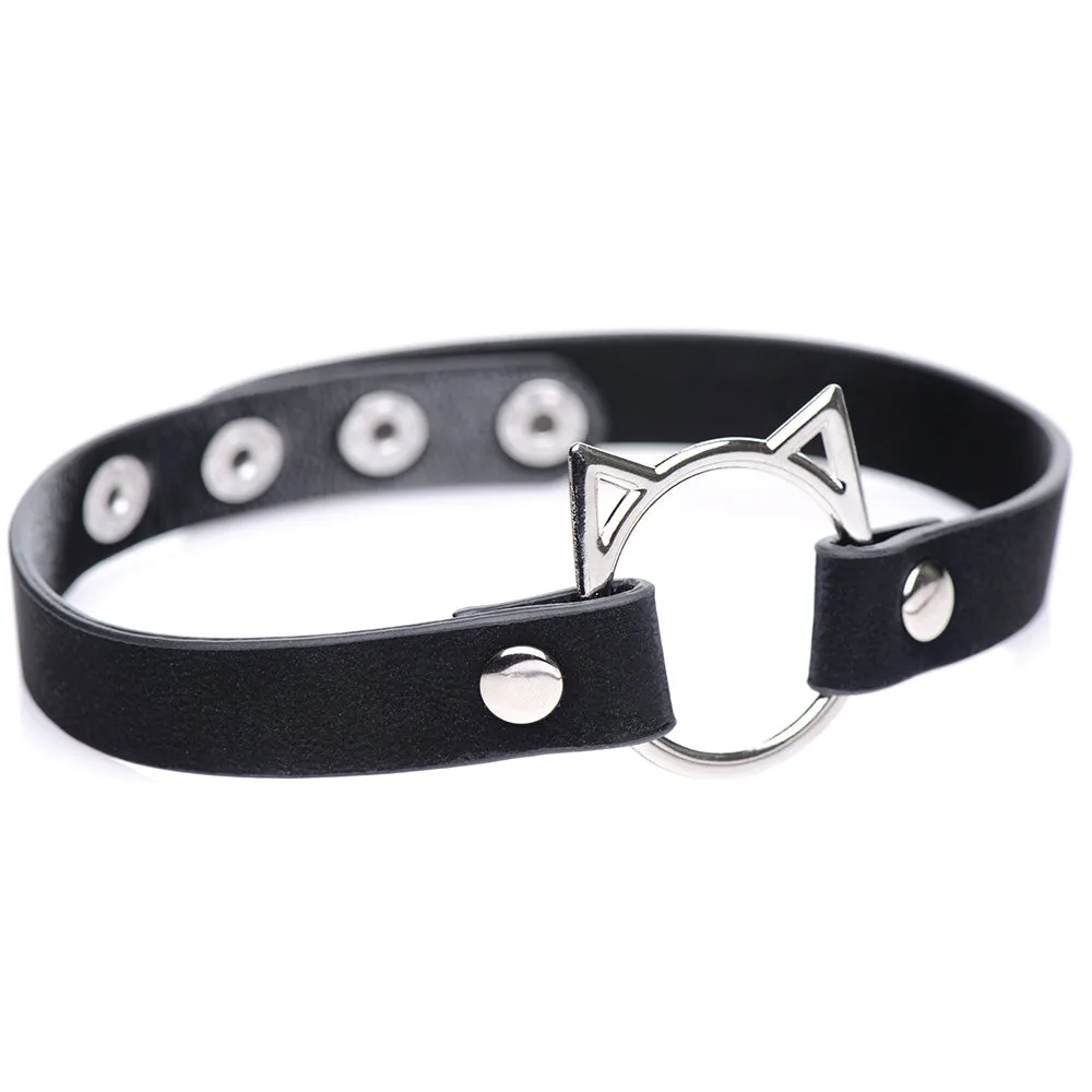 Master Series Kinky Kitty Slim Choker in Black