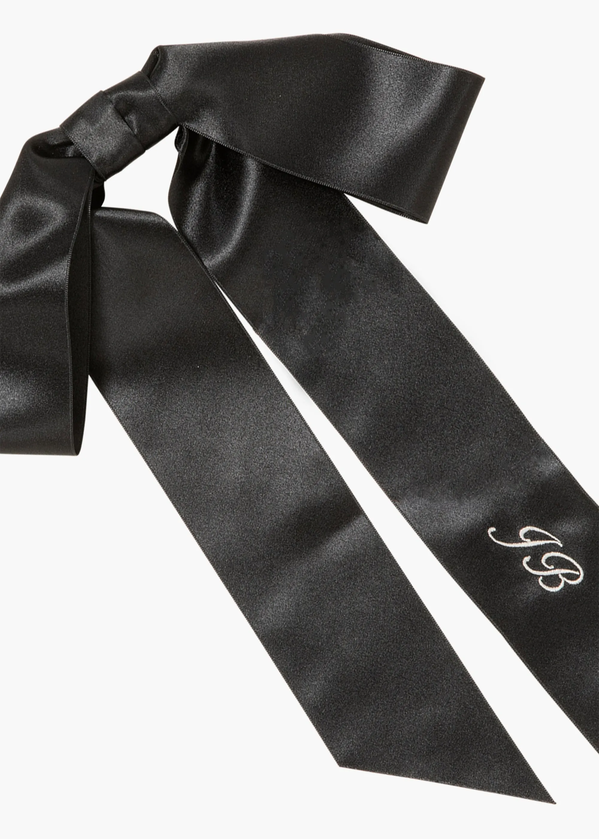 Monogram Adley Satin Bow Barrette -- Black