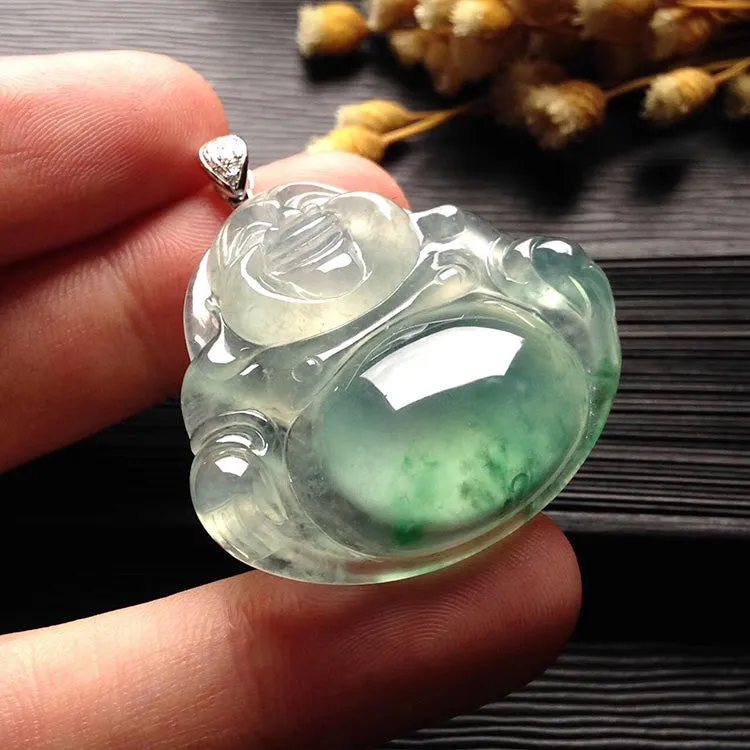 Natural Jade Pendant Jadeite Buddha Pendant PT362