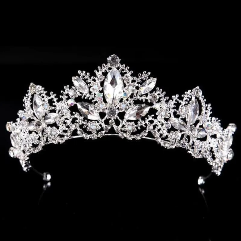 New Fashion Baroque Luxury Red Crystal Bridal Crown Tiaras Vintage Bride Wedding Hair Accessories