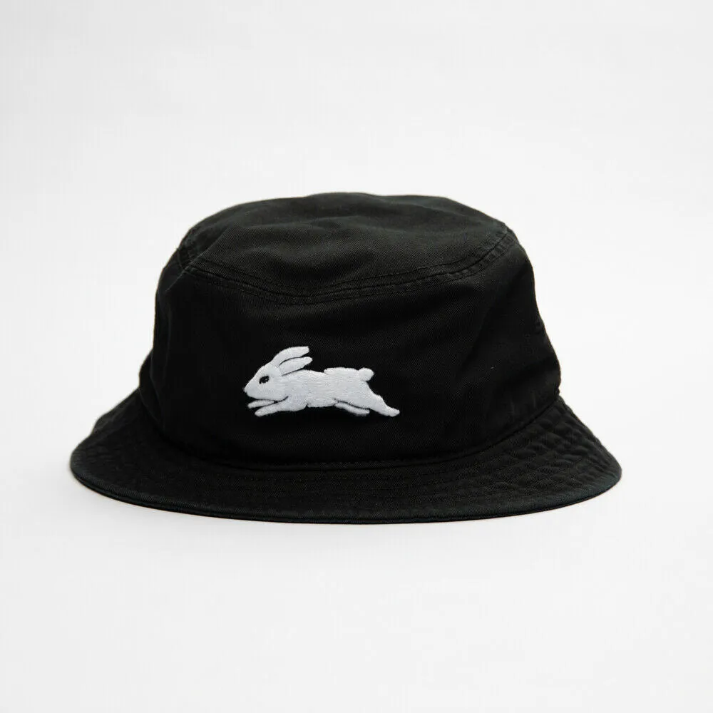 NRL Twill Bucket Hat - South Sydney Rabbitohs - Black - Adult Size