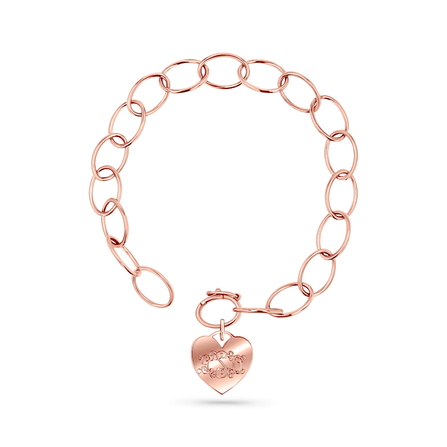 Oval Link Charm Bracelet