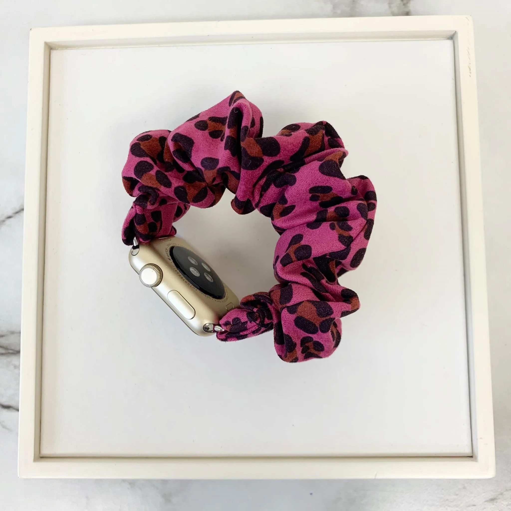 Pink Suede Leopard Smart Watch Band