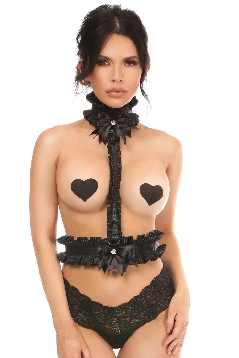 Plus Size Pinstripe Single Strap Body Harness