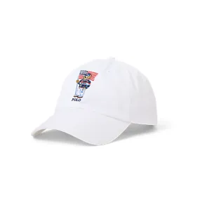 Polo Ralph Lauren Bear USA Flag Cap (White)