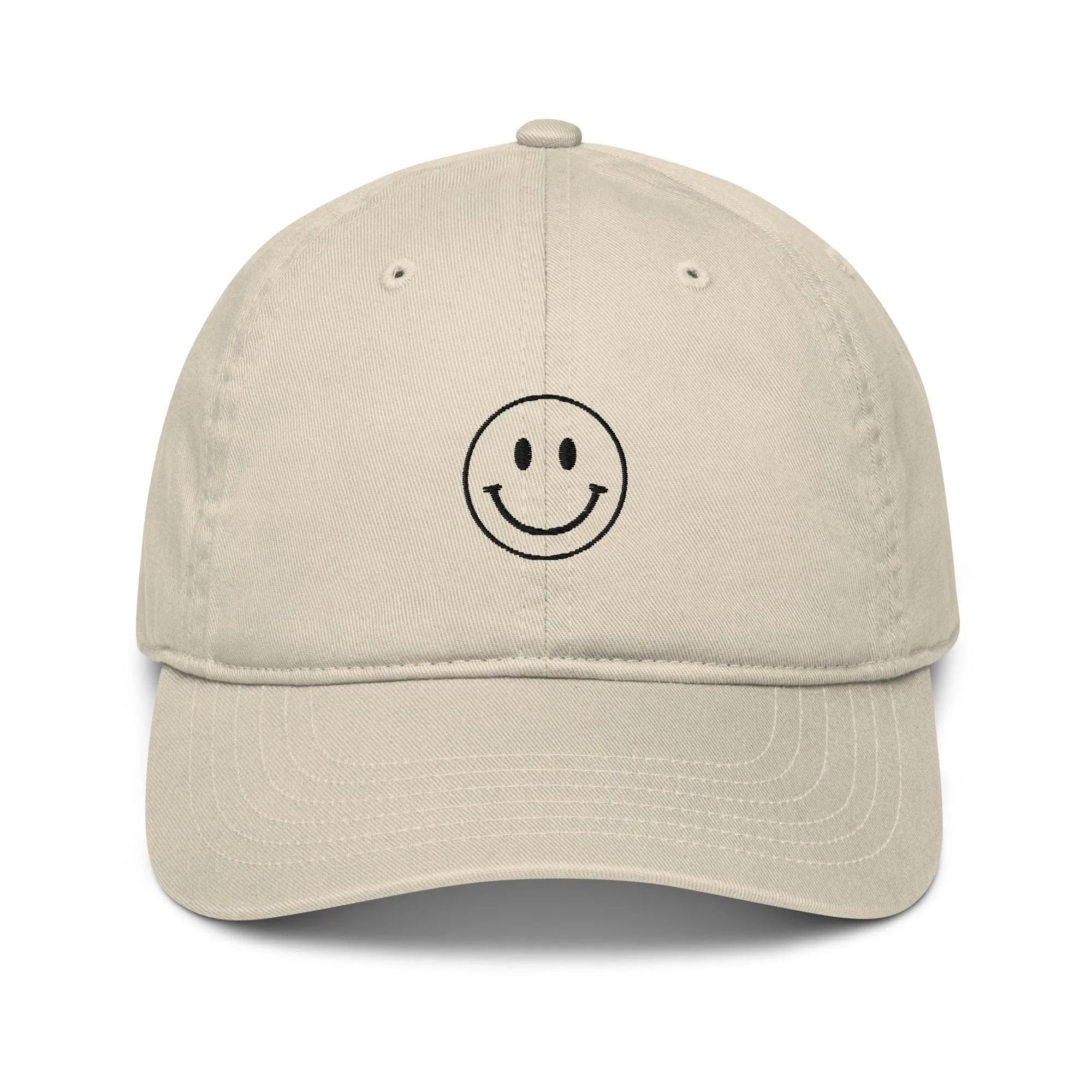 Retro Smiley | Embroidered Organic Cotton Hat