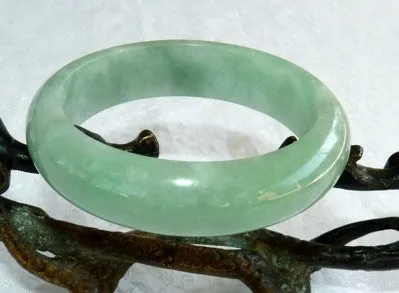 Sale-"Glowing" Good Green Jadeite Jade Bangle Bracelet 56mm (BB2810)