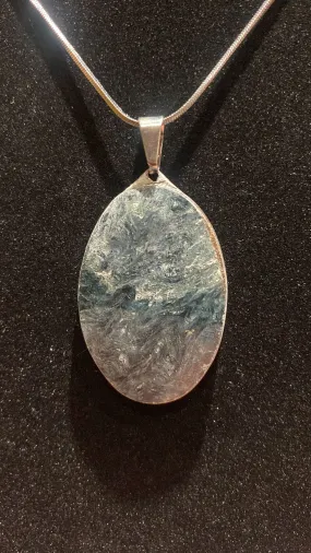 Seraphinite Oval Crystal Pendant (XL)