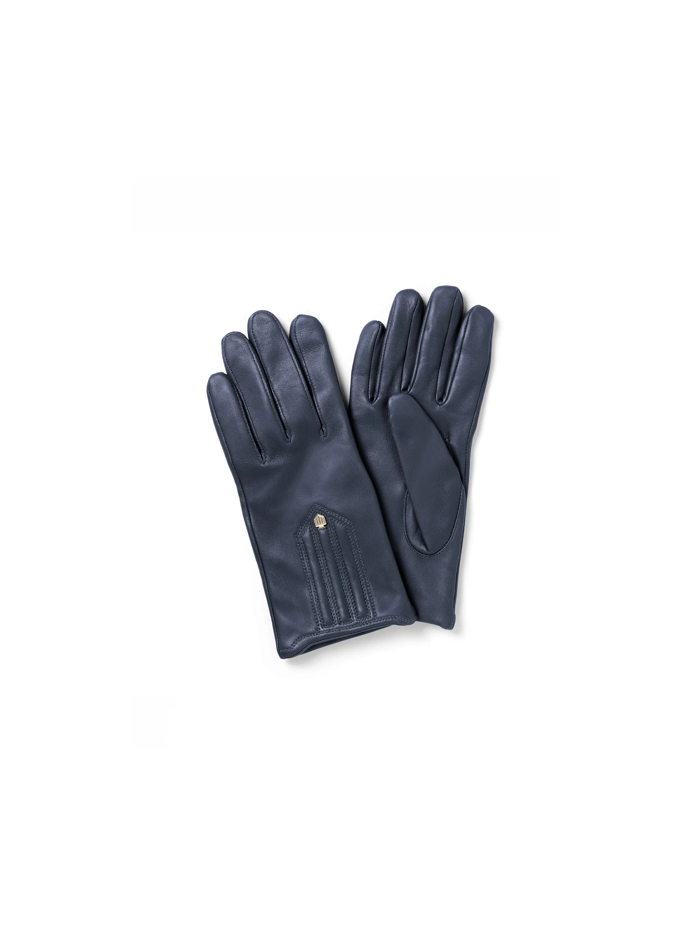 Signature Cashmere & Wool Lined Gloves - Navy