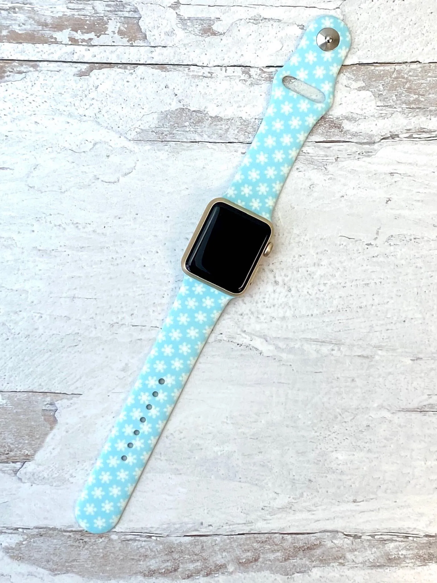 Snowflakes Printed Silicone Watch Band