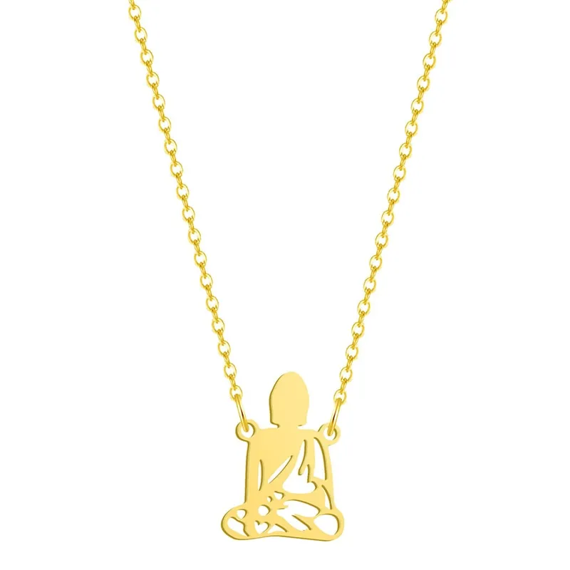 Stainless Meditation Buddha Pendant Necklace