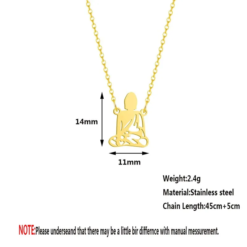 Stainless Meditation Buddha Pendant Necklace