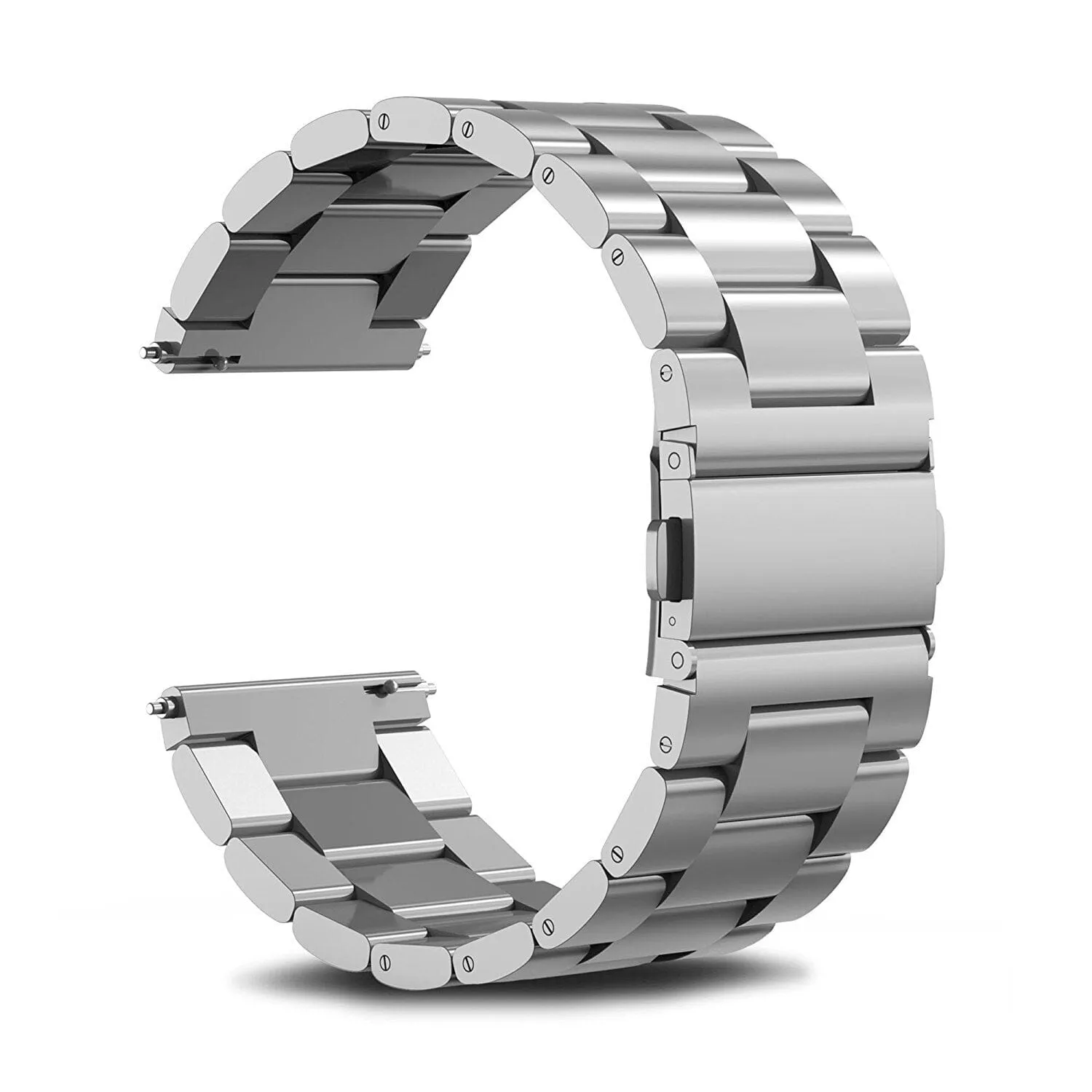 Stainless Steel Link Watch Strap Compatible with the Oppo Watch 2 42mm