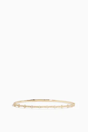 Starburst Station Flexible Bangle in 14k Yellow Gold