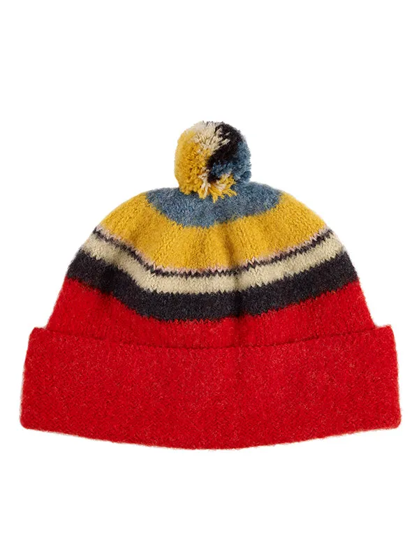 Stripe Shetland Hat Brandy