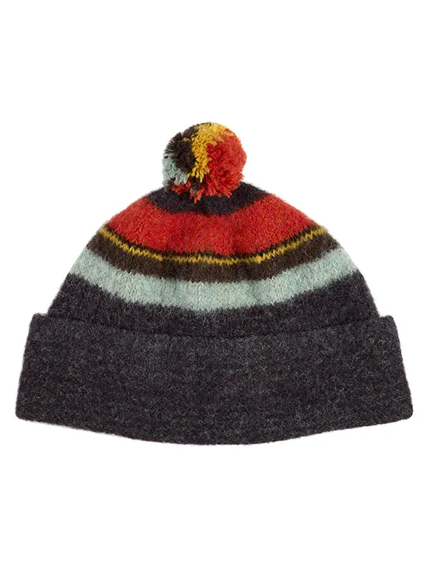 Stripe Shetland Hat Brandy