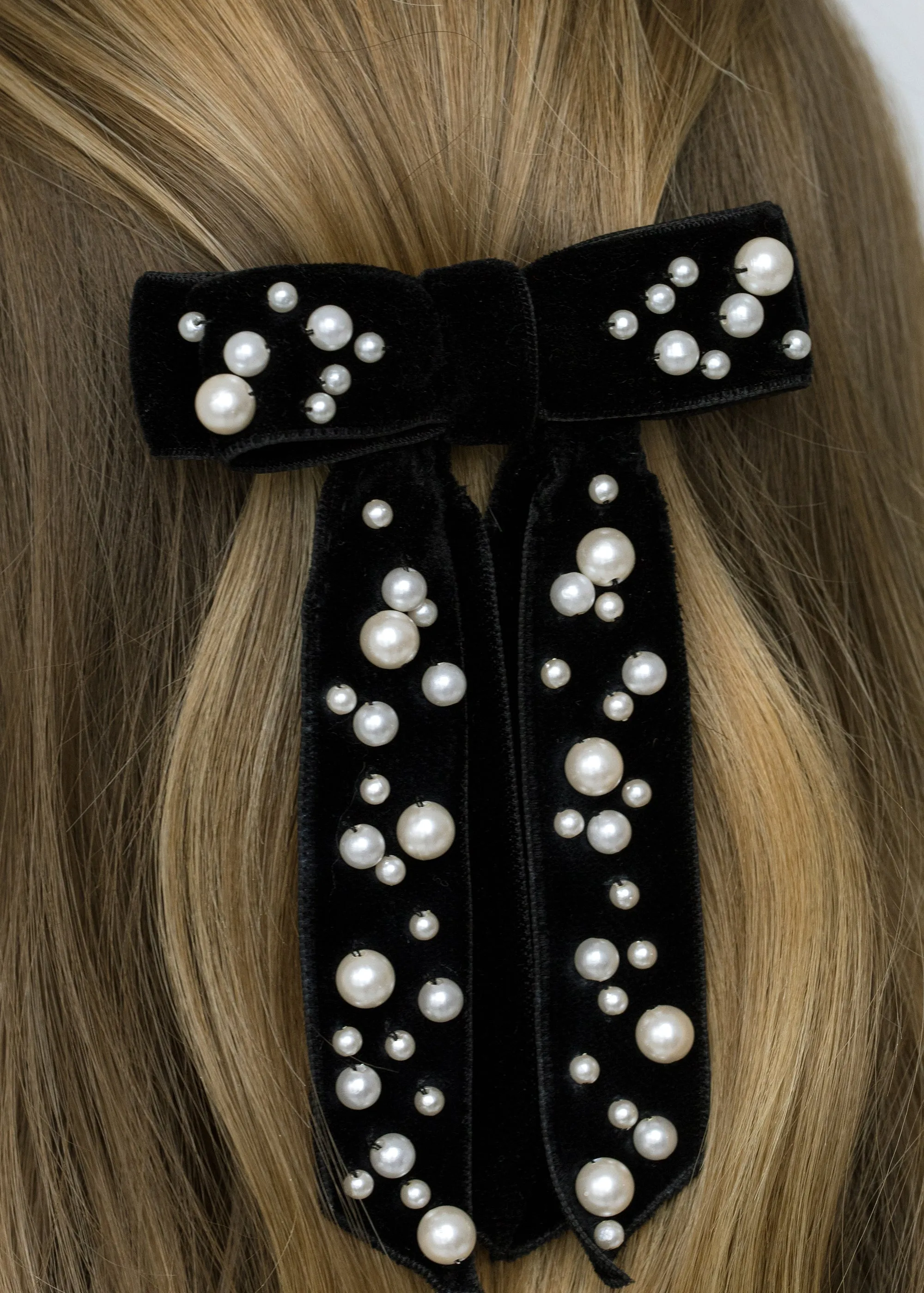 Teagan Bow Barrette -- Pearl