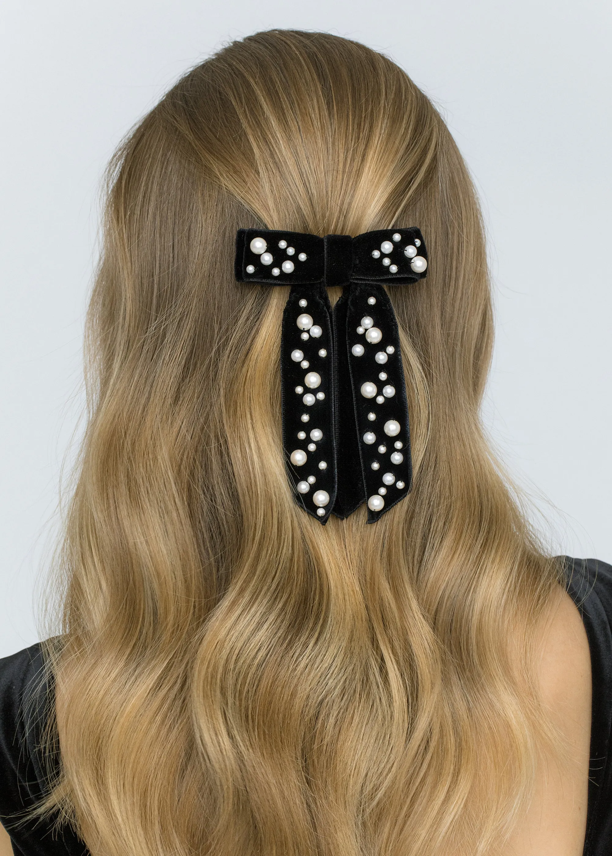 Teagan Bow Barrette -- Pearl