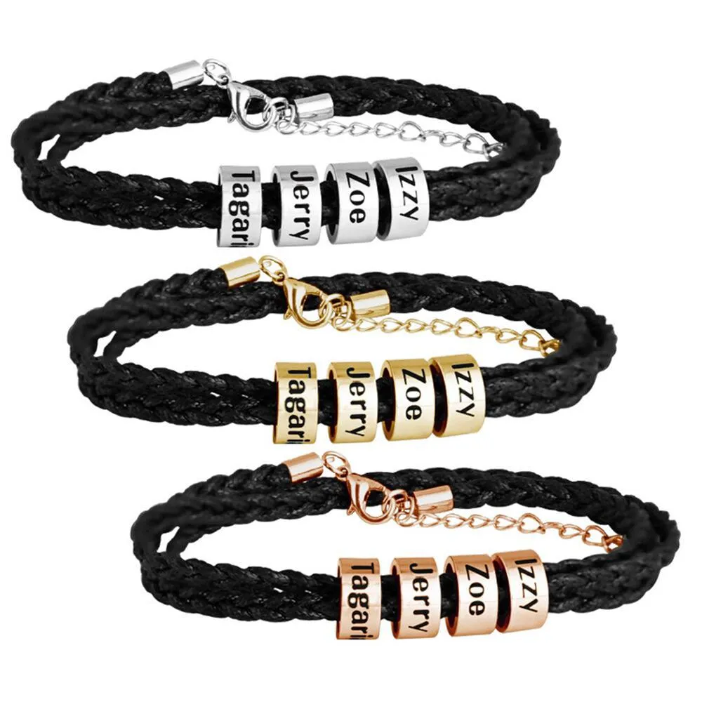 Trendy personality multi-layer braided customizable name design all-match bracelet