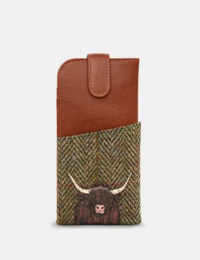 Tweed Highland Cow Glasses Case