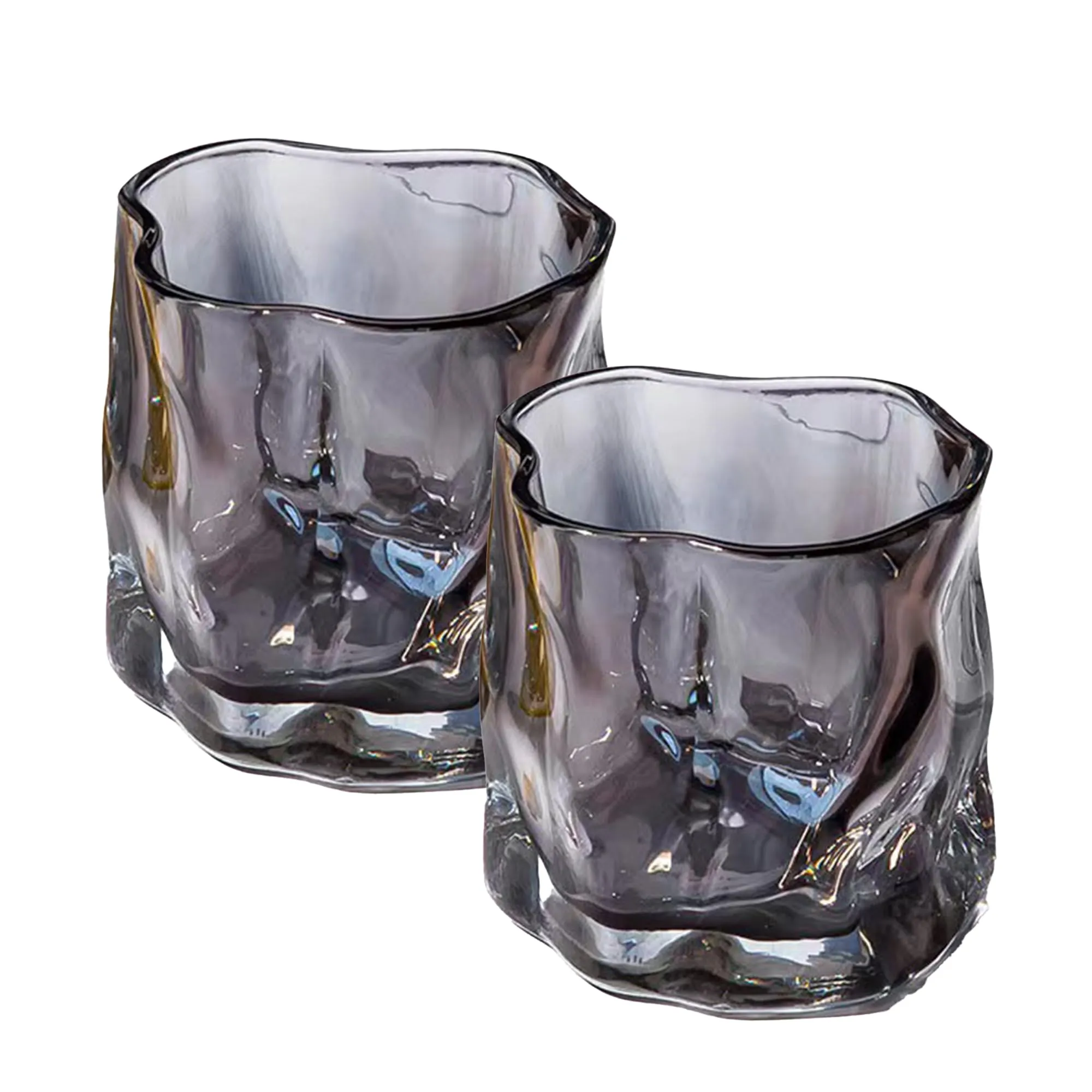 UMAI Whiskey Glasses Set of 2 (230ml Each) | Lead Free Neat Whiskey Glass | Heavy Bottom Drinking Glass | Crystal Glass for Bar Home | Glass for Drinks | Cocktail Glasses | Highball Glass