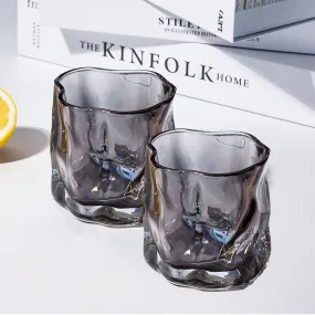 UMAI Whiskey Glasses Set of 2 (230ml Each) | Lead Free Neat Whiskey Glass | Heavy Bottom Drinking Glass | Crystal Glass for Bar Home | Glass for Drinks | Cocktail Glasses | Highball Glass