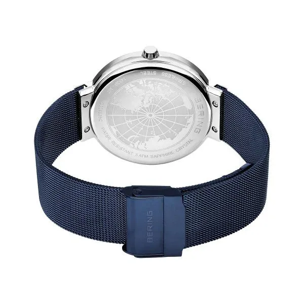 Unisex Classic Watch in Dark Blue/Silver with Milanese Band