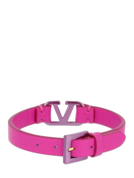 Valentino Garavani   V logo leather belt bracelet 