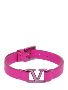 Valentino Garavani   V logo leather belt bracelet 