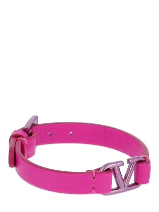 Valentino Garavani   V logo leather belt bracelet 