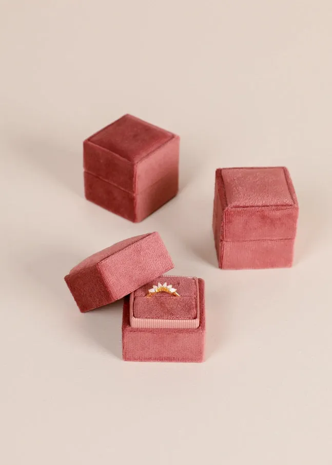 Velvet Ring Box - Multiple Colors   Shapes