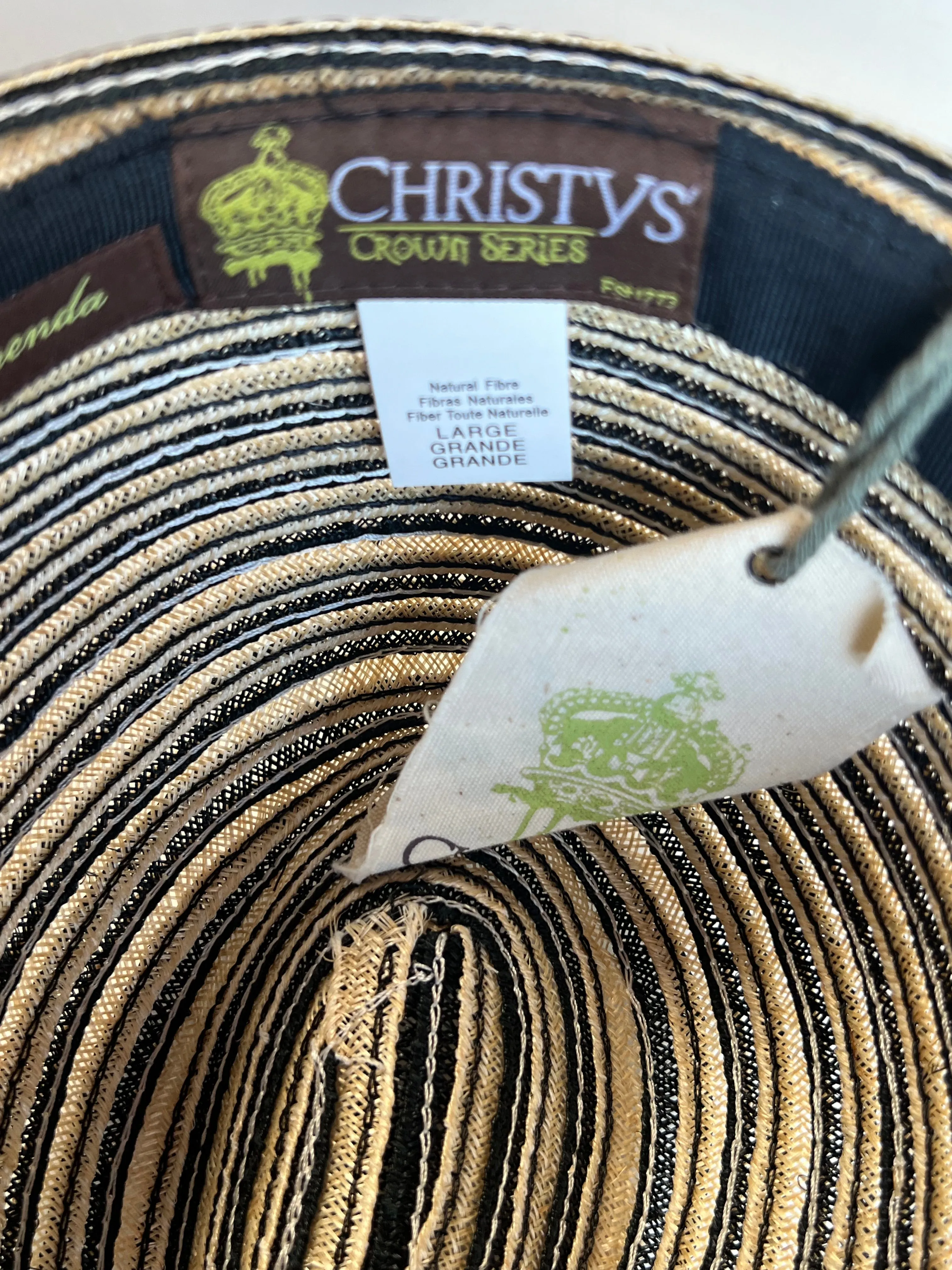 Vintage Christys' Crown Sisal Straw Stingy Brim Fedora