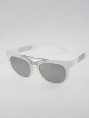 White Frosted Aviator Sunglasses Vintage style frame